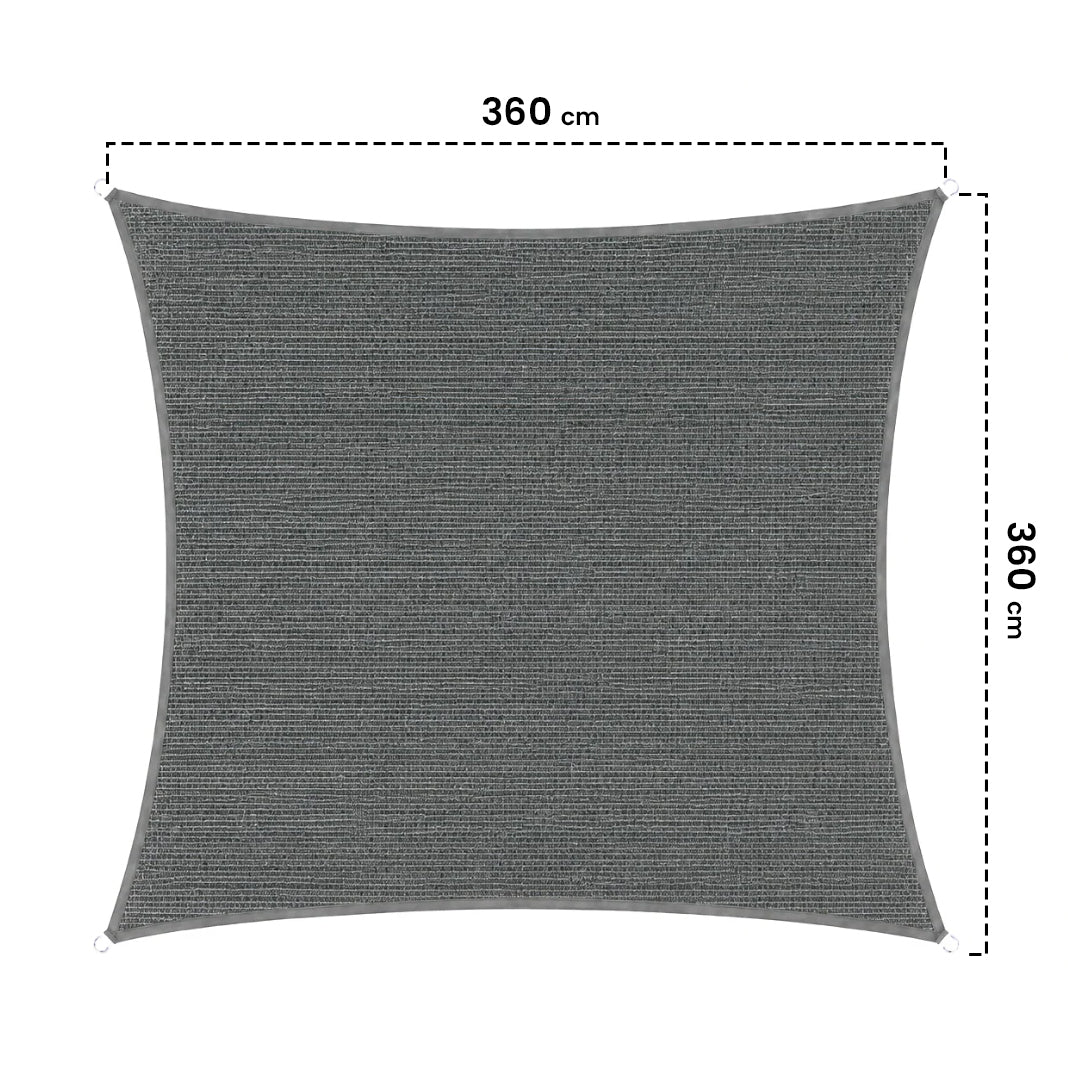Toldo Vela Permeable Caudrada 3,6x3,6 M Gris Nortene_1