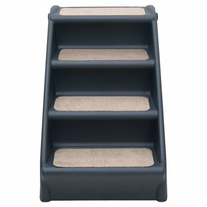 Escalera Para Perros Plegable De 4 Peldaños Gris Oscuro_2