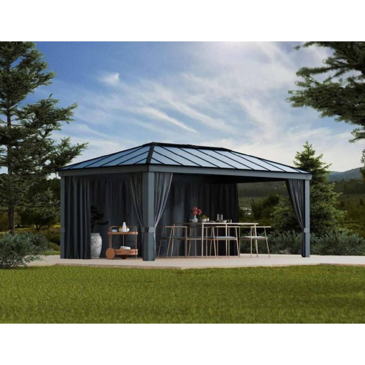 Conjunto de cortinas para gazebo Dallas Canopia 422x607