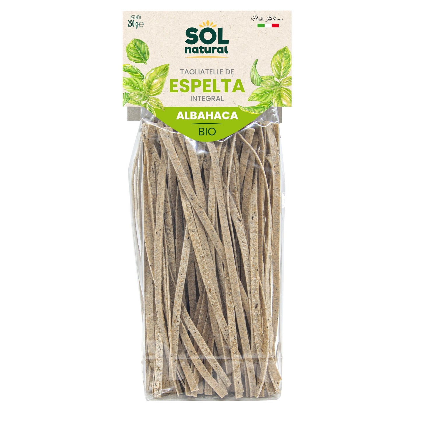 Tagliatelle de Espelta Integral com Manjericão BIO Sol Natural 250g