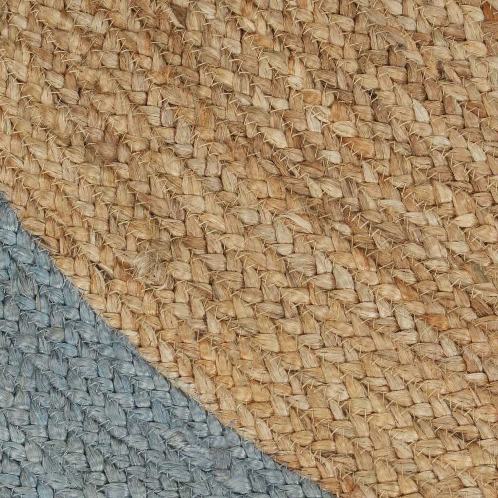 Alfombra Hecha A Mano De Yute Con Borde Verde Oliva 150 Cm / Vetonek_3