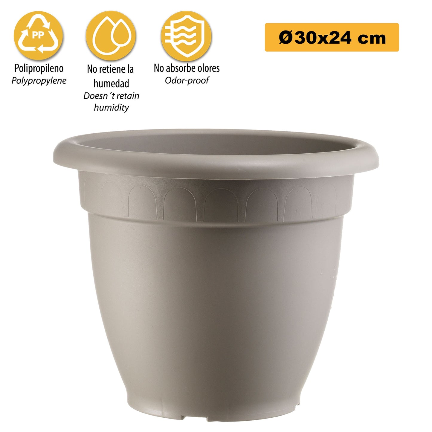 Maceta En Forma De Campana Ø Cm 30 Gris_2