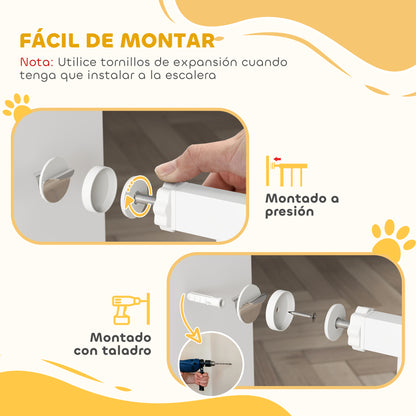 Pawhut Barrera Para Perros Con Ancho Ajustable 75-95 Cm Blanco_5