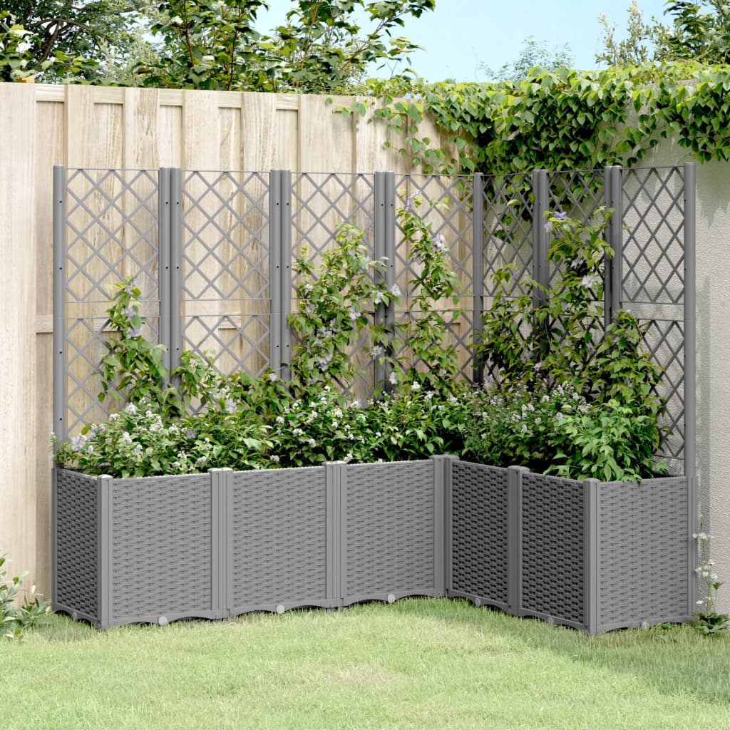 Jardinera Con Enrejado Pp Gris Claro 160x120x140 Cm_1