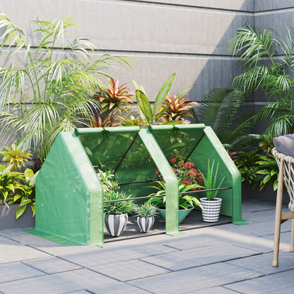 Outsunny Invernadero Jardín 180x90x90 Cm Tubo Acero Con 2 Ventanas Para Plantas_1