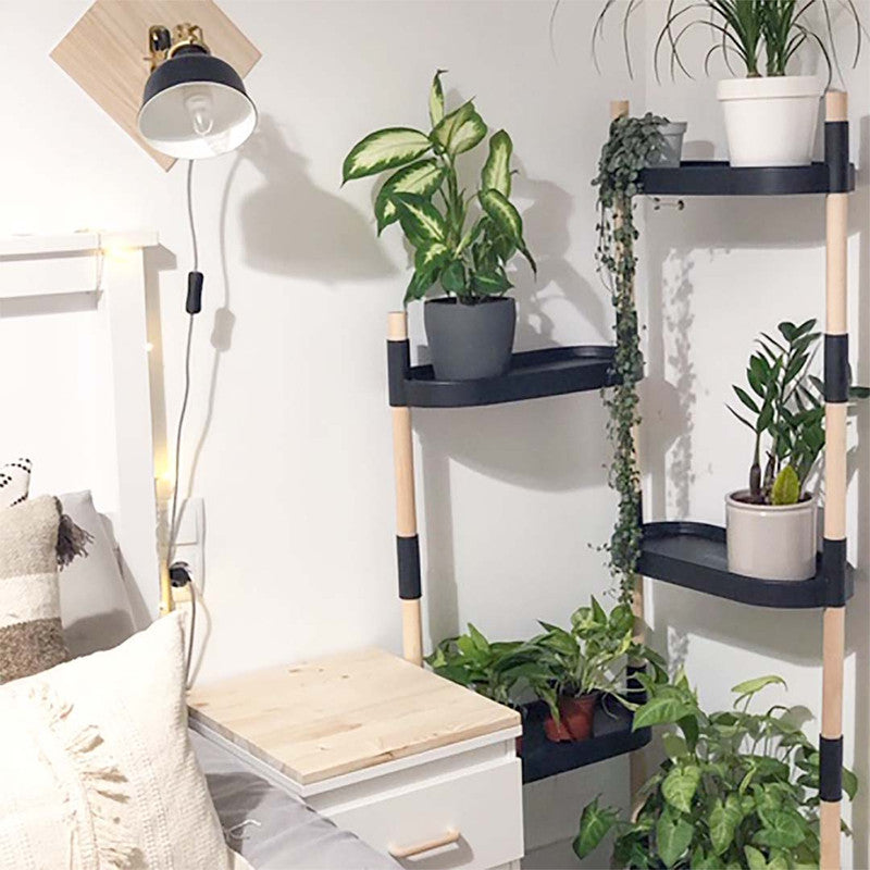Soporte Modular Citysens De 4 Bandejas Negro, Con 2 Plantas De Regalo_1