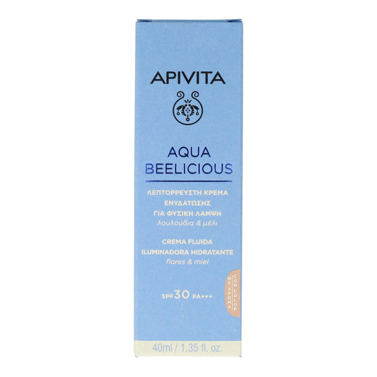 Creme Fluido Hidratante Iluminador Aqua Beelicious FPS 30 Apivita 40 ml