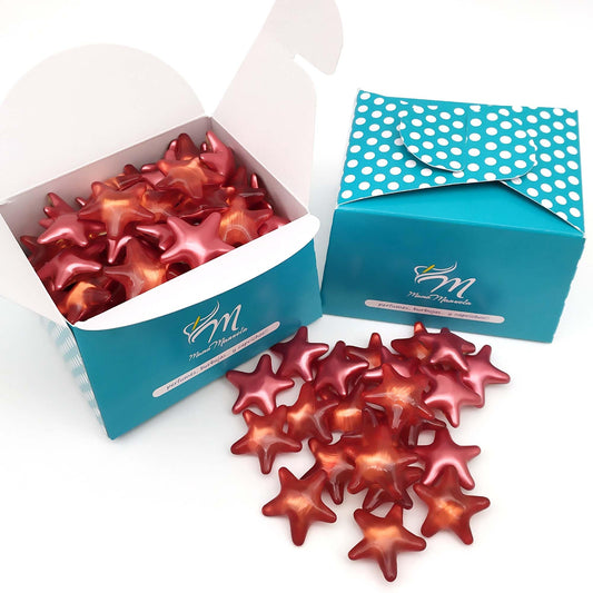 Caja 70 Perlas De Baño Con Aroma A Fresa - Con Aceite De Soja - Hidrata, Suaviza Y Perfuma La Piel - Forma Estrella_0