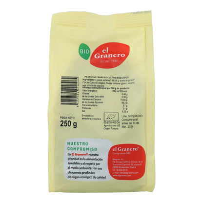 Passas Sultana Biológicas El Granero 250 g