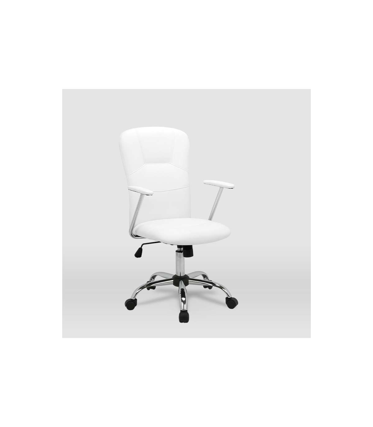 Silla De Oficina Magali Acabado Blanco. Alto: 98.5/107.5cm Ancho: 56cm Fondo: 59cm._5