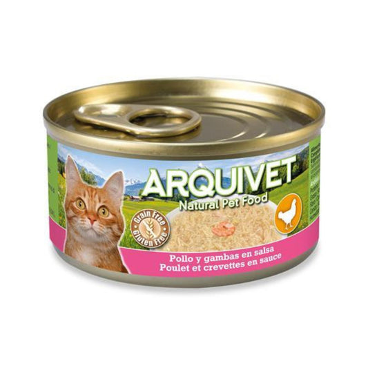 Frango em molho com camarão Arquivet 80 g Ração húmida para gatos