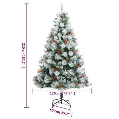 Vidaxl Árbol De Navidad Artificial Con Bisagras 300 Led Y Bolas 210 Cm_2