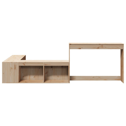 Mueble Con Escritorio Madera Maciza Pino 232x112x75 Cm_2