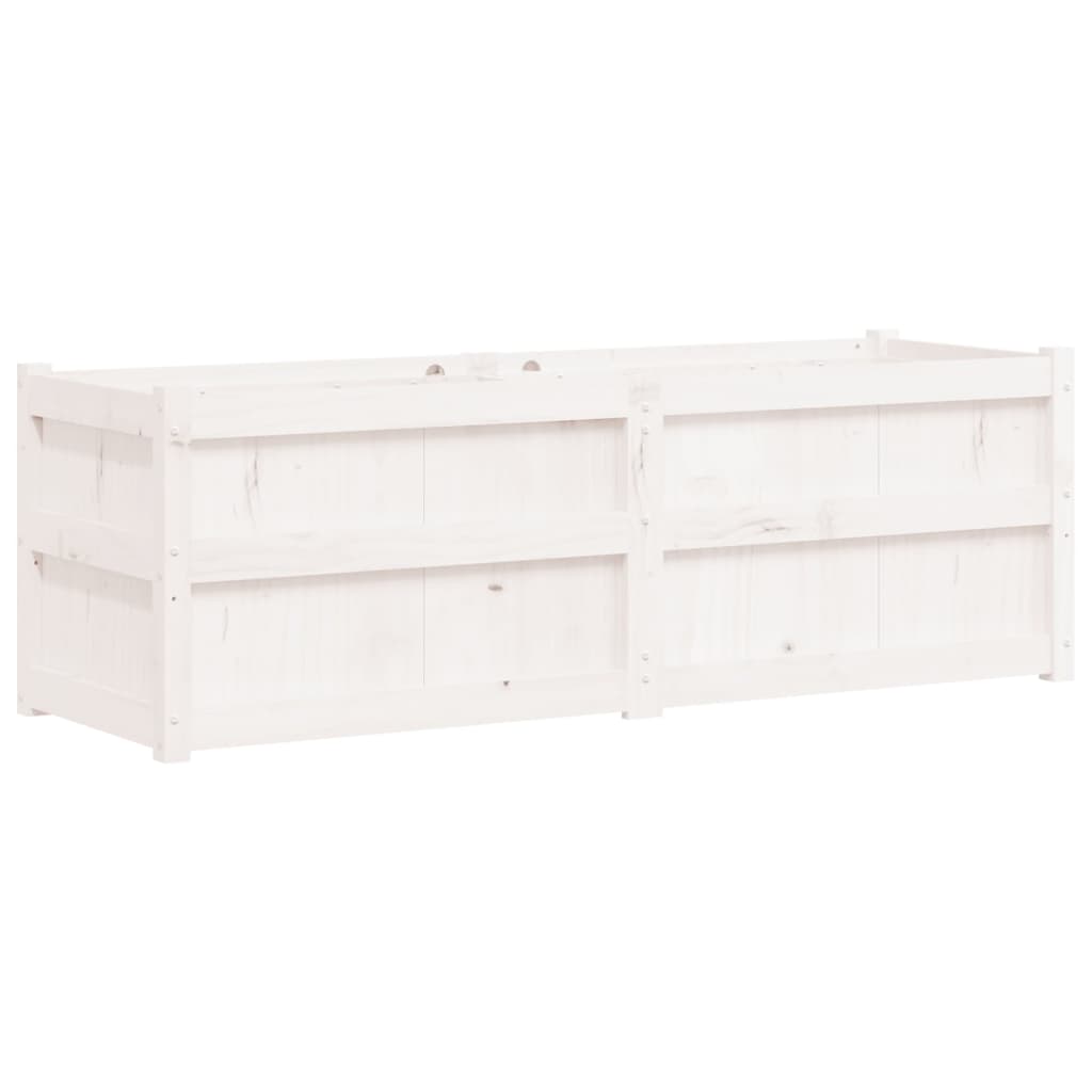 Jardinera Madera Maciza De Pino Blanco 150x50x50 Cm_0
