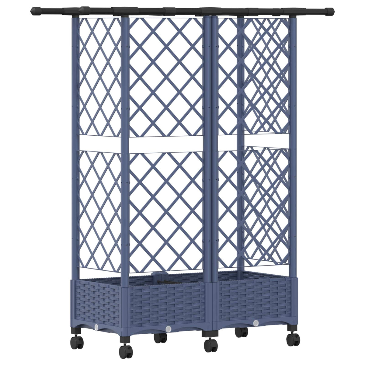 Cama Elevada Con Trellis Y Techo Gris 124 X 40 X 127 Cm Pp_4
