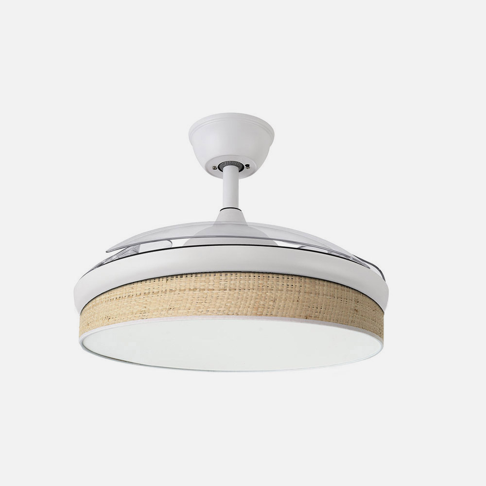 Ventilador Dc Moda 72w Blanco/caã±izo Claro 91d 3aspas 7200lm 3000-4000-6000k Remoto+ Memoria+ Temporizador_2