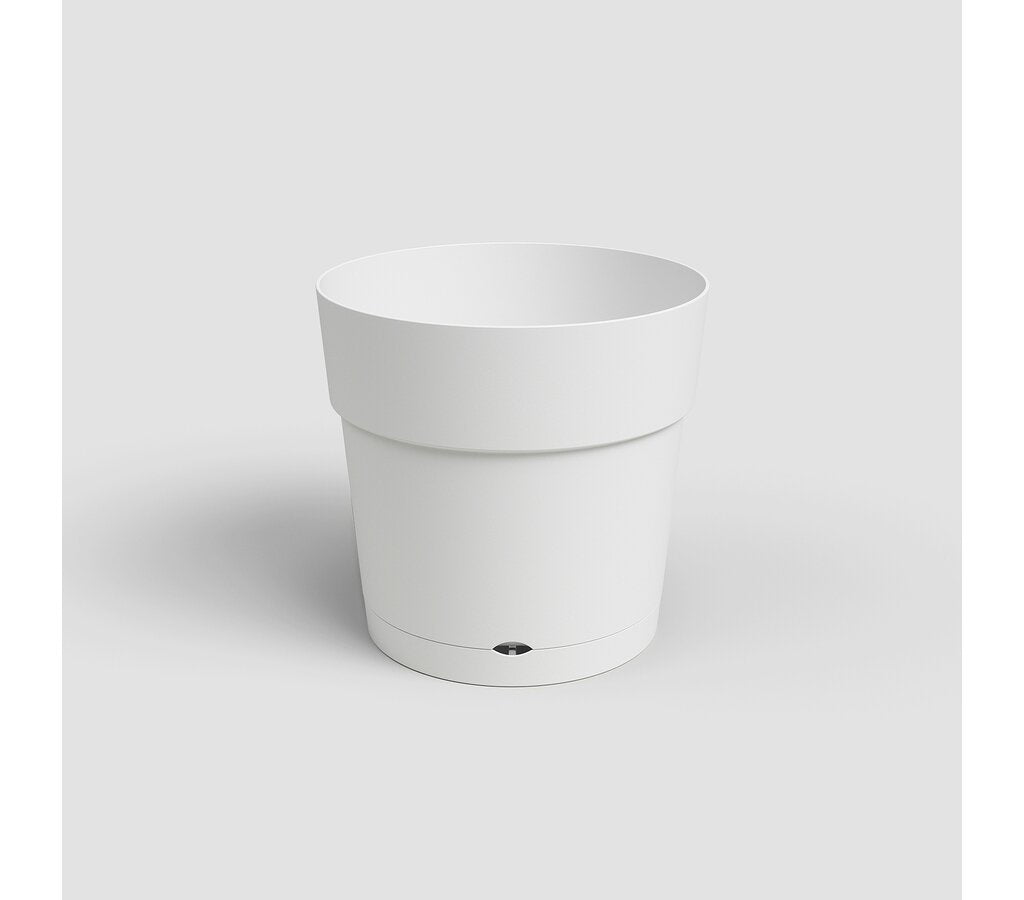 Artevasi Macetero Blanco Capri 35 Cm Con Reserva De Agua De Plástico Reciclado_0