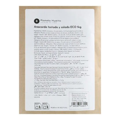 Castanha de caju torrada e salgada ECO Planeta Huerto 1 kg