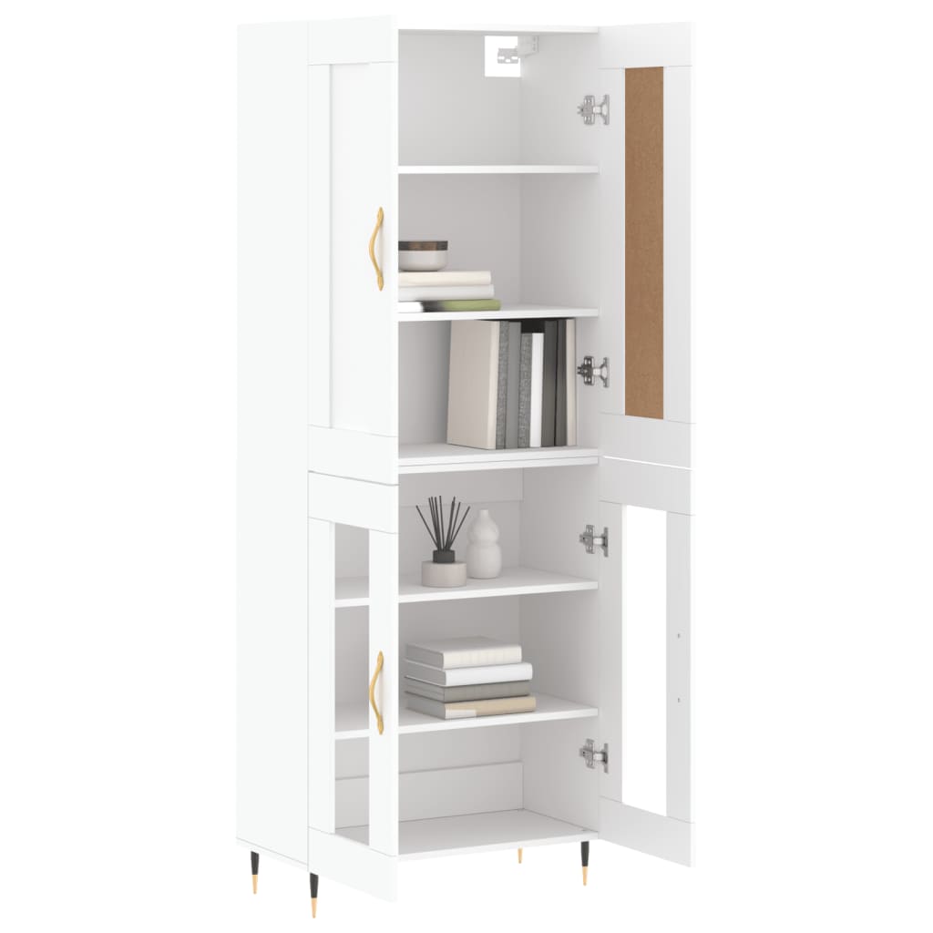 Aparador Alto Madera Contrachapada Blanco 69,5x34x180 Cm_2