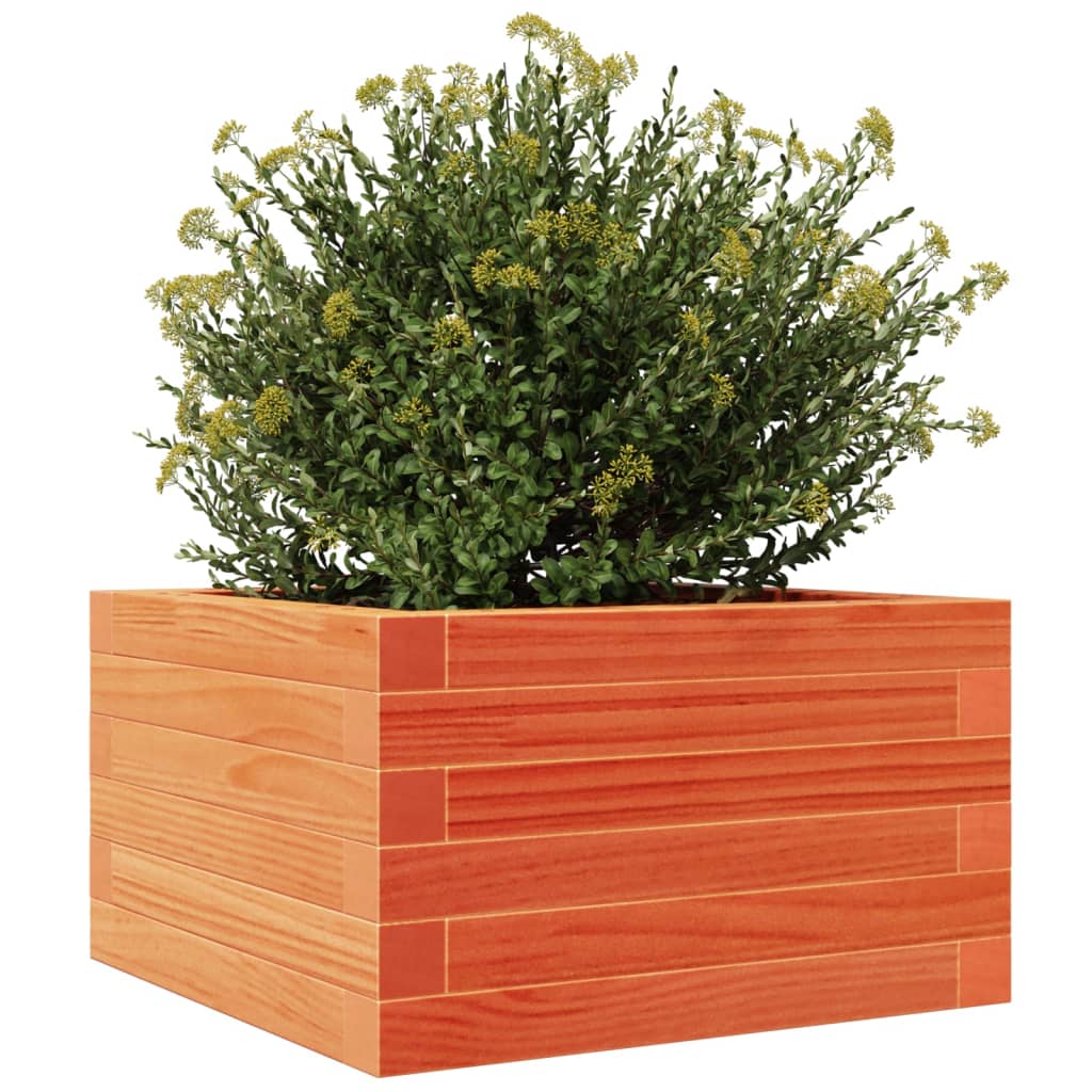 Jardinera De Madera Maciza De Pino Marrón Cera 40x40x23 Cm_3