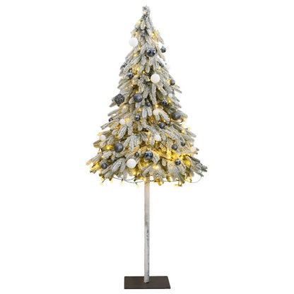 Vidaxl Árbol De Navidad Artificial Con 150 Leds Bolas Y Nieve 120 Cm_0