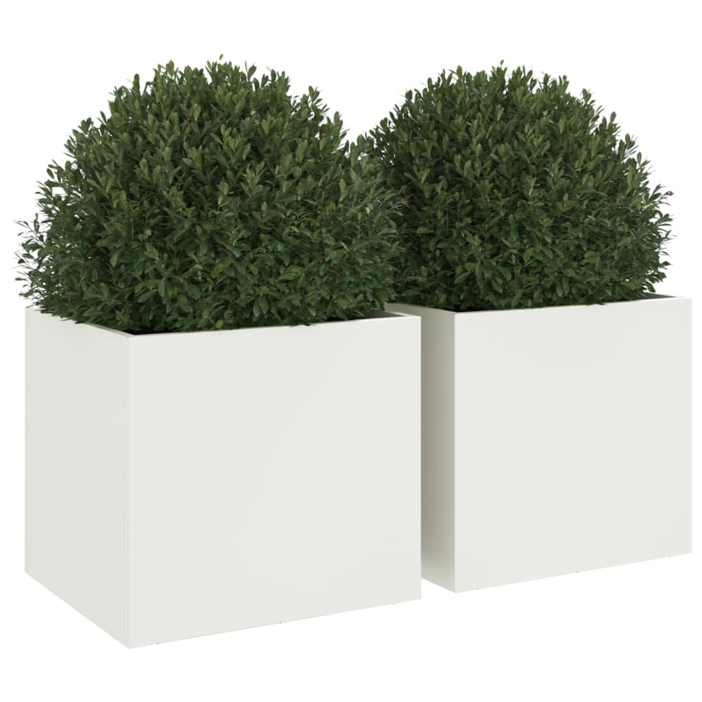 Jardineras 2 Unidades Acero Blanco 32x30x29 Cm_3