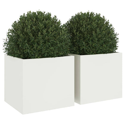 Jardineras 2 Unidades Acero Blanco 32x30x29 Cm_3