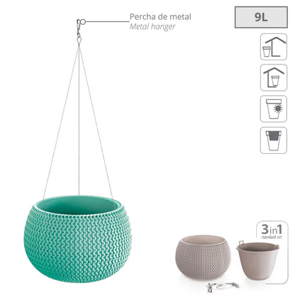 Maceta Splofy Bowl Ws 9l., Con Depósito, Dimensiones (mm) 370x370x218, Color Azul Claro_2