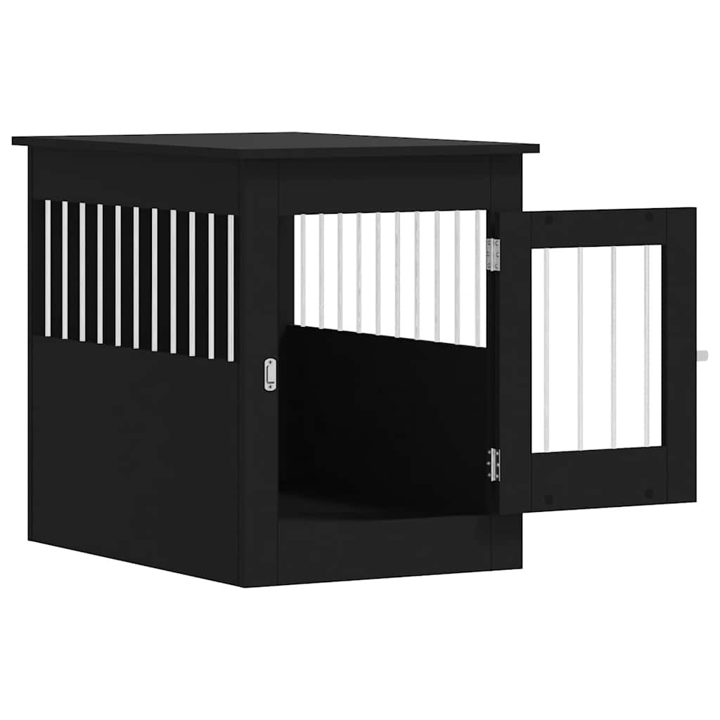 Jaula Para Perros Madera De Ingeniería Negro 55x80x68 Cm_5