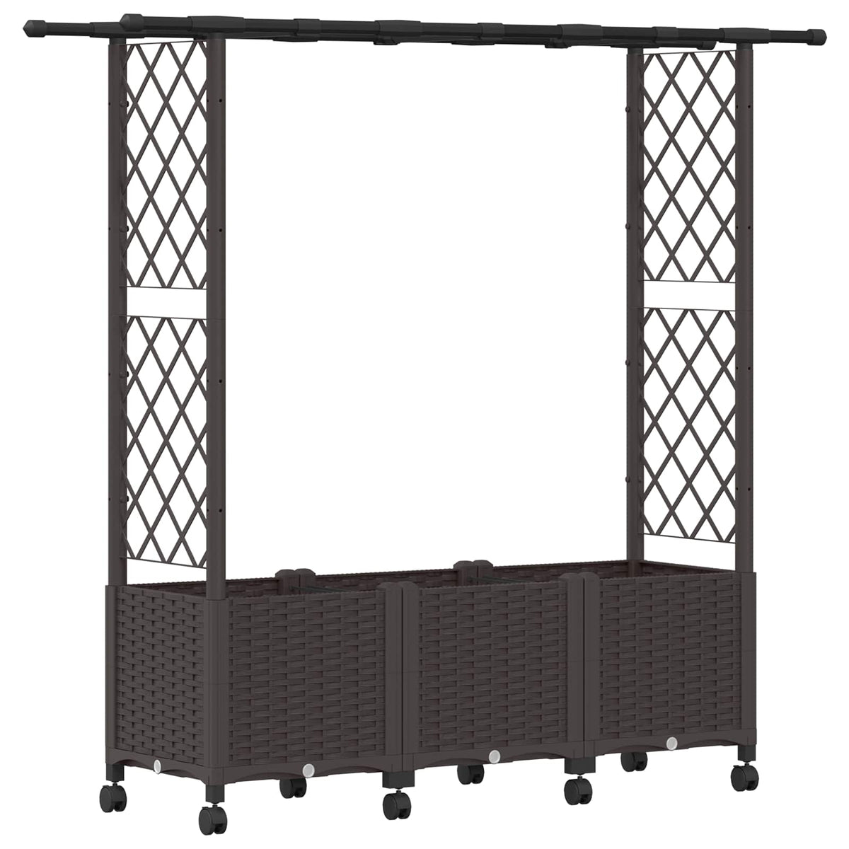 Cama Elevada Con Trellis Y Techo Marrón 162,5 X 40 X 142 Cm Pp_0