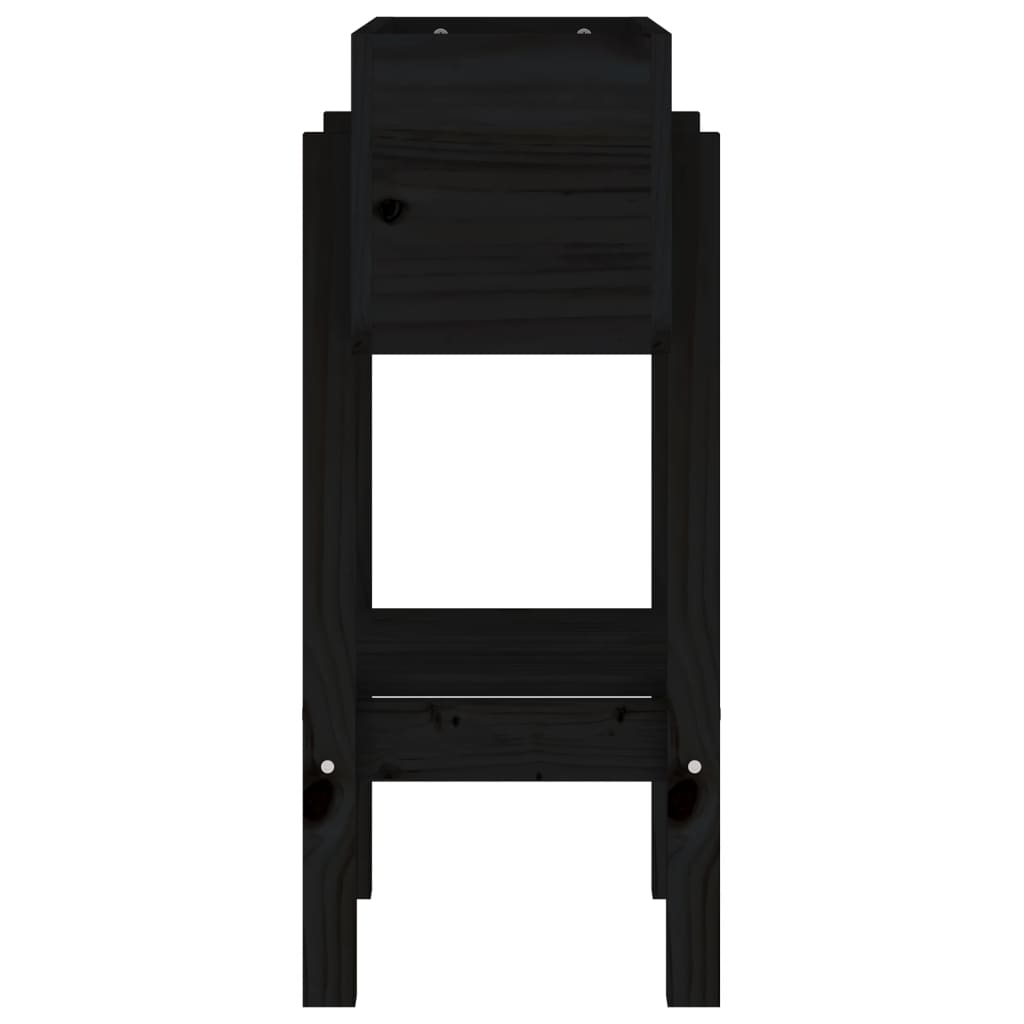 Jardinera Madera Maciza De Pino Negro 62x30x69 Cm_4