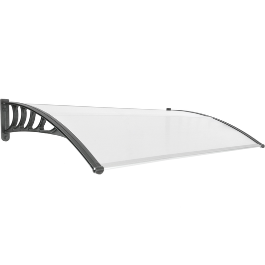 Tejadillo De Protección 150x90cm Marquesina Para Puertas Y Ventanas Negro_0