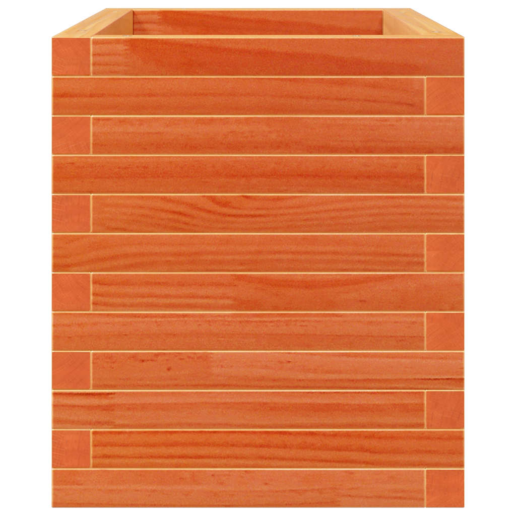 Jardinera De Madera Maciza De Pino Marrón Cera 70x40x45,5 Cm_5