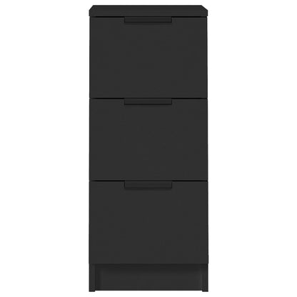 Aparador De Madera Contrachapada Negro 30x30x70 Cm / Vetonek_3