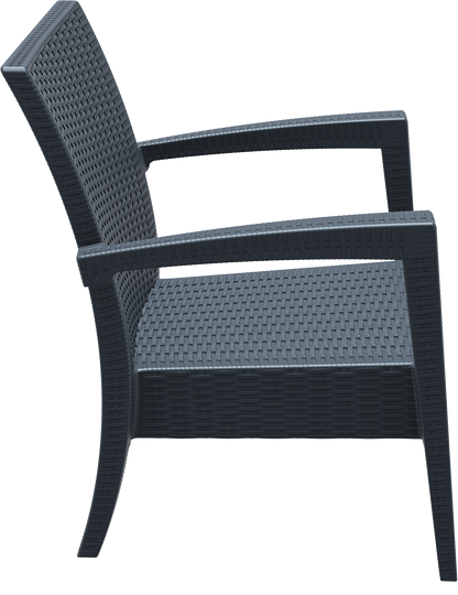 Siesta Exclusive Pack De 2 Sillones Miami Lounge Armchair Ratán Gris_3