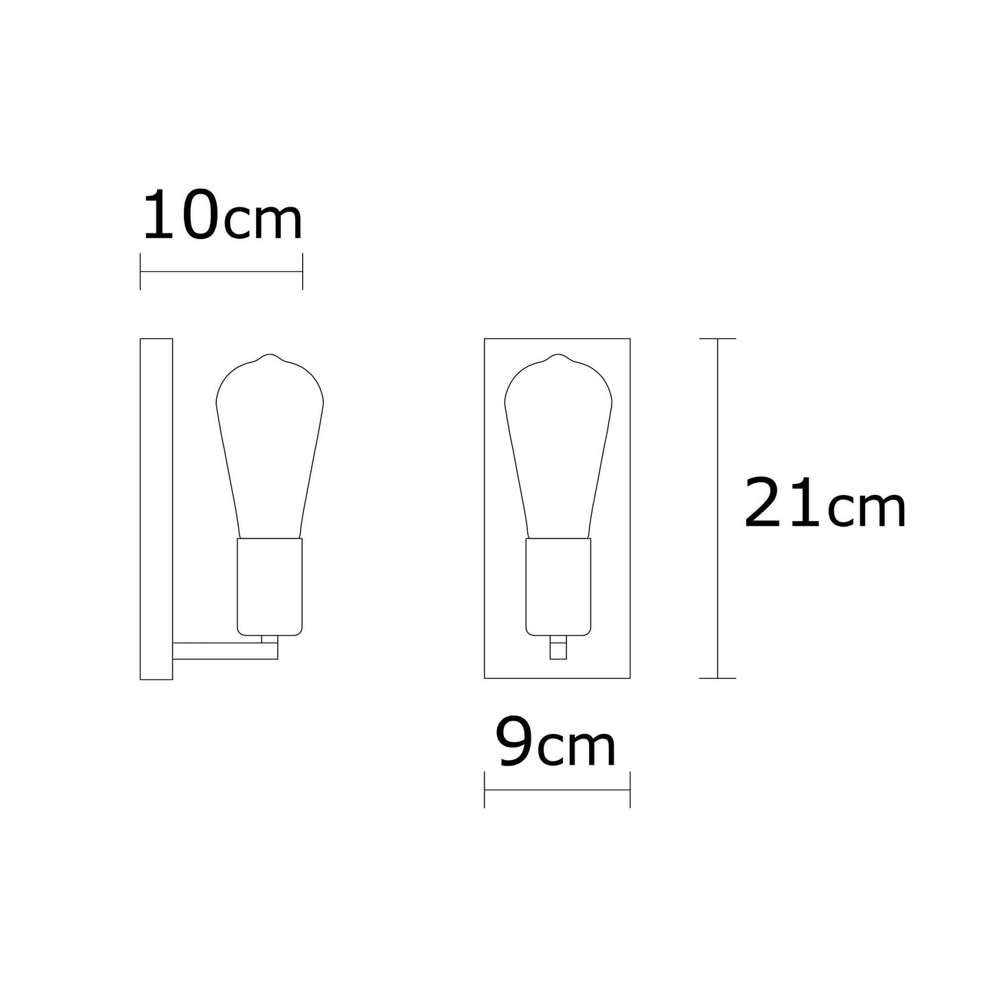 Aplique De Pared, Hierro , Blanco, 9x10x21, Casquillo 3 X E 27 Max 40 W