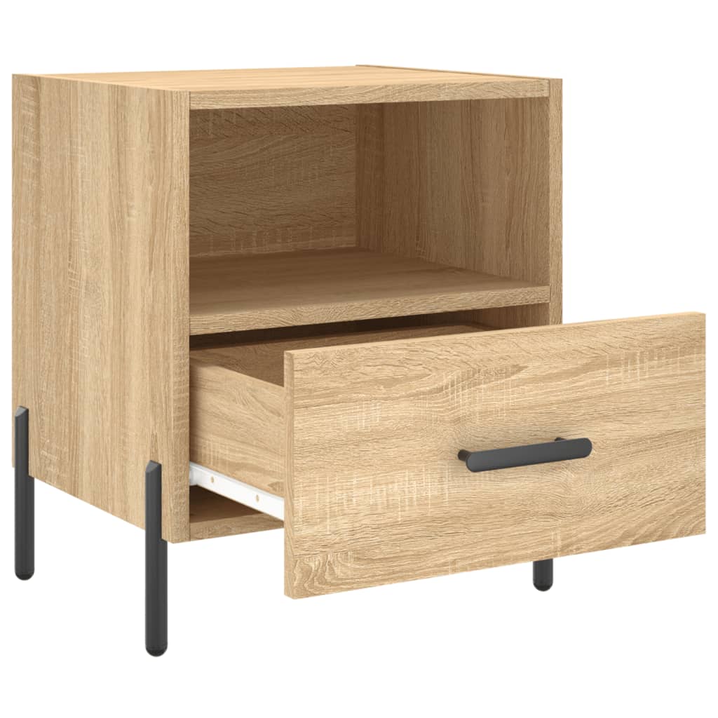 Mesita Noche 2 Uds Madera Ingeniería Roble Sonoma 40x35x47,5 Cm_3