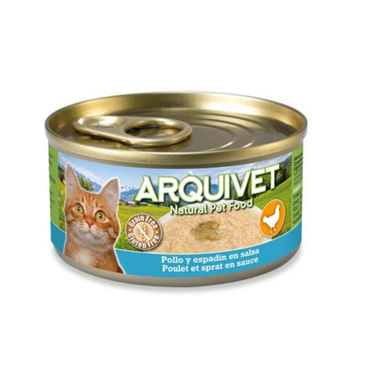 Frango em molho com Arquivet Espadín 80 g Ração húmida para gatos