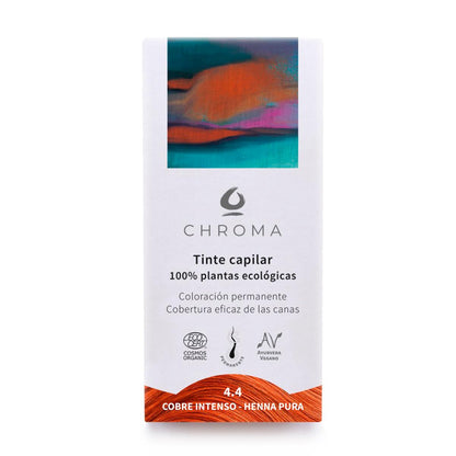 Tinta capilar 4.4 cobre intenso Henna Chroma corantes 100 g