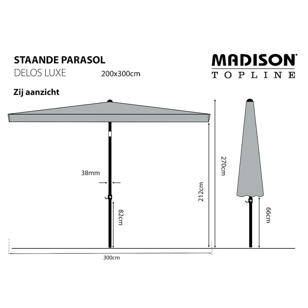 Madison Sombrilla De Jardín Delos Luxe Taupe 300x200 Cm Pac5p015_2