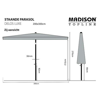 Madison Sombrilla De Jardín Delos Luxe Taupe 300x200 Cm Pac5p015_2