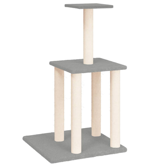 Rascador Para Gatos Con Postes De Sisal Gris Claro 85,5 Cm_0