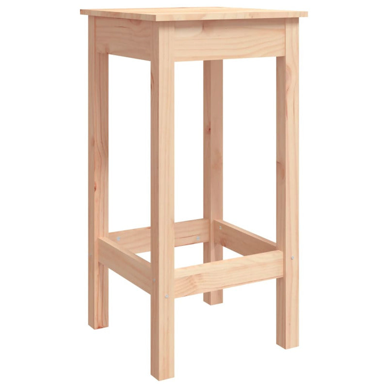 Vidaxl Set De Mesa Y Taburetes Altos 3 Piezas Madera Maciza De Pino_5