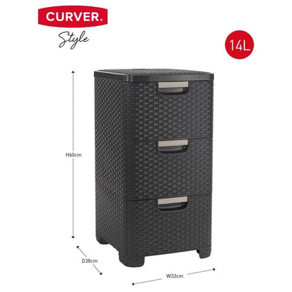 Curver Cajonera Style Gris Antracita 3x14 L_2