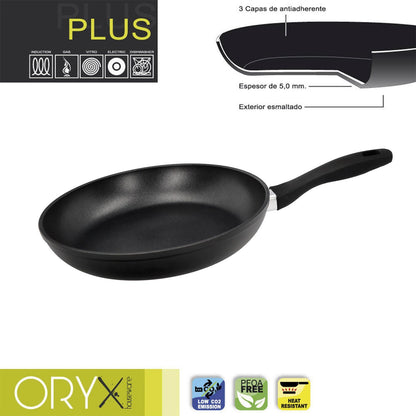 Oryx Sartén Aluminio Antiadherente Plus, Forjada, Apta Inducción, Libre Pfoa, Diámetro 28 Cm, Espesor 5 Mm._0