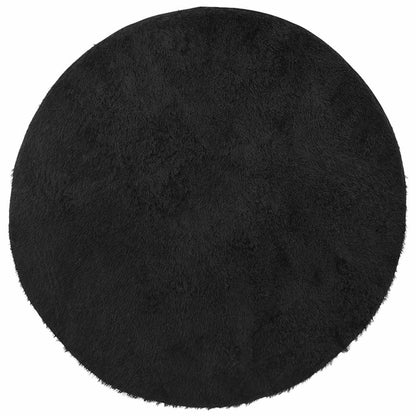 Vidaxl Alfombra Peluda De Pelo Largo Navarra Negra 160x160cm Poliéster_0