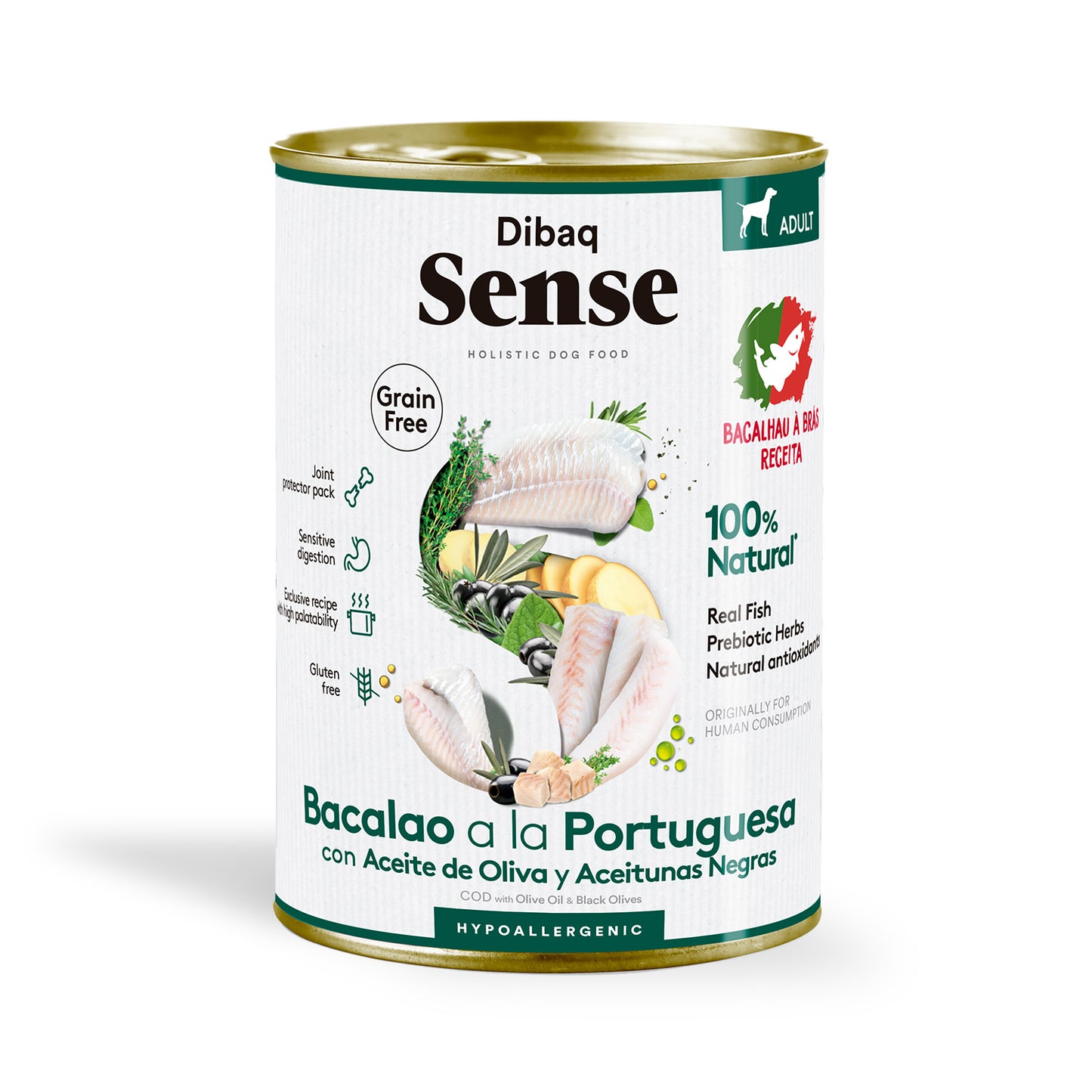 Dibaq Sense Lata Grain Free Bacalao A La Portuguesa 380 Gr_0