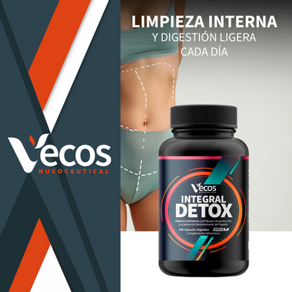 Integral Detox VECOS 100 cápsulas | Para la Retención de Líquidos e Hinchazón | Cardo Mariano + Alcachofa_1