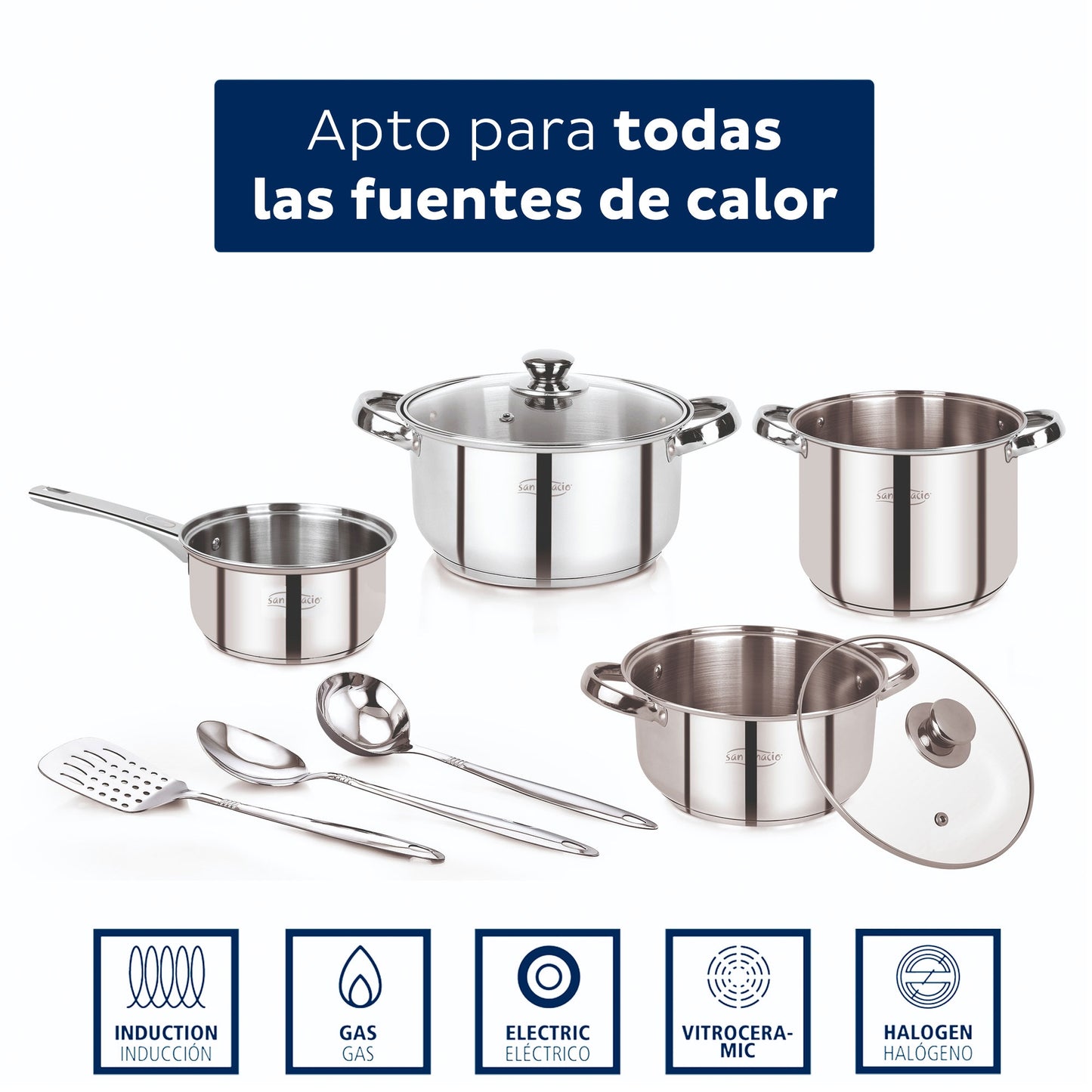 Set 9pc Bateria Cocina Acero Inox Ind Lexia_2