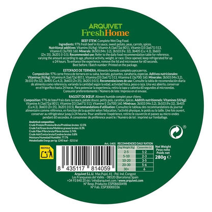 Arquivet Fresh Home Beef Stew Alimento húmedo de ternera para perros 280 g